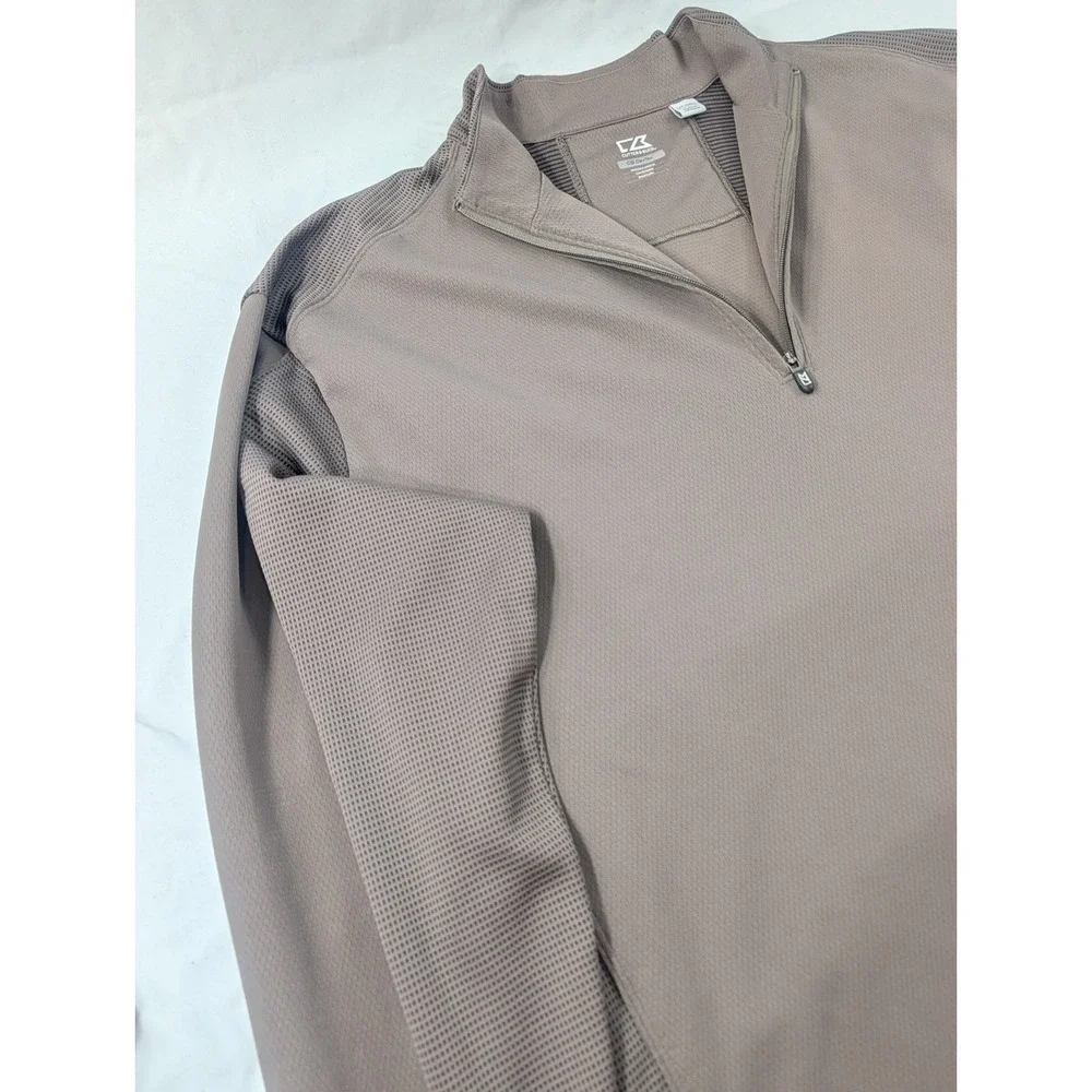 Mens Cutter & Buck Knit  Quarter Zip Sweater Graphite Size 3XT Tall‎ Drytec